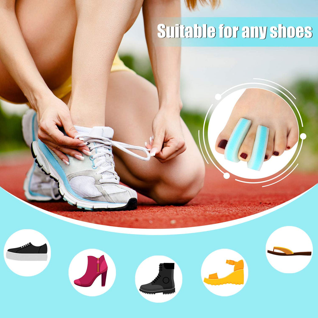 Mudder 16 Pieces Foam Toe Spacers for Feet Women 3 Layer Foam Toe Separators for Overlapping Toes Toe Stretcher Divider for Wome