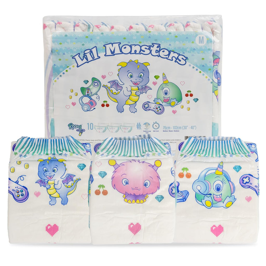 Rearz - Lil Monsters - 11,000ml Adult Diapers (10 Pack) (Medium)