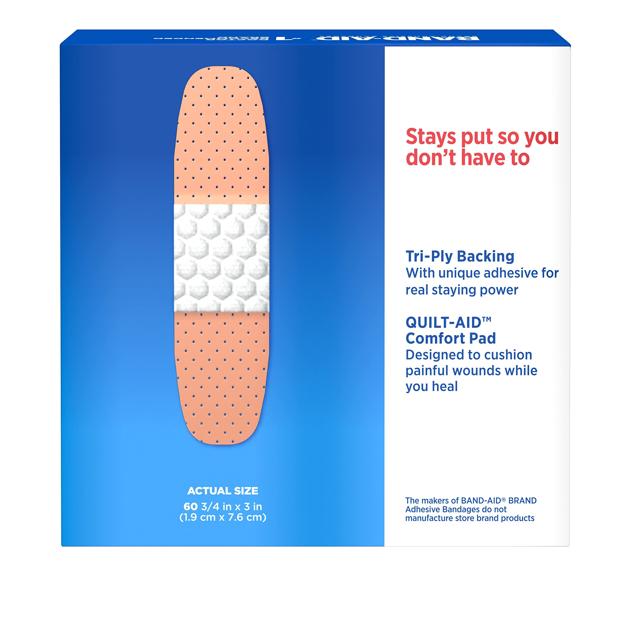Band-Aid Brand Tru-Stay Plastic Strips Adhesive Bandages for First Aid & Wound Protection, Sterile Individually Wrapped Wound Ca