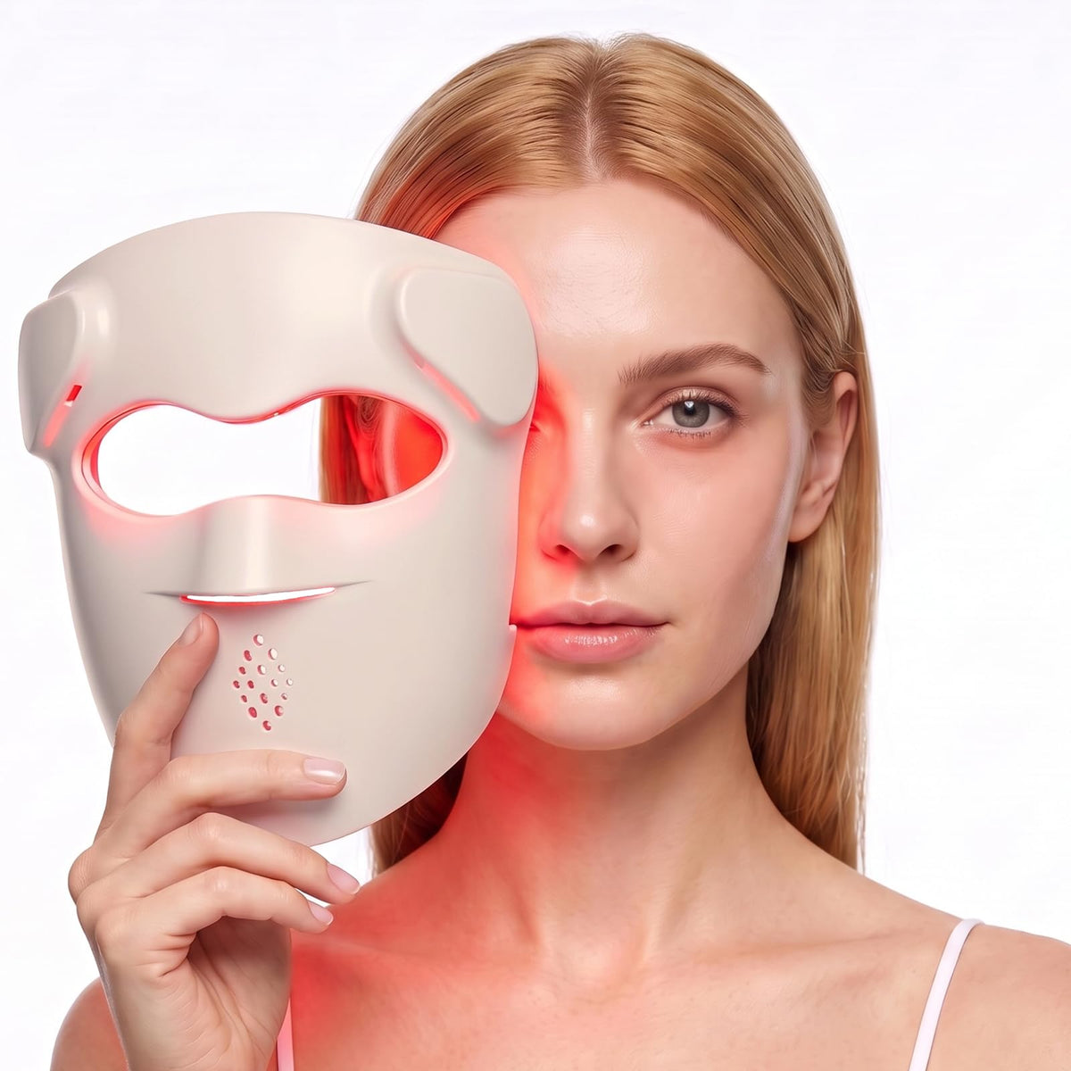 4D Wireless Red Light Therapy Mask for face: 280LEDs, Upgraded NIR Technology, 5 Modes for Deep Skin Care, LED Face Mask Cordles