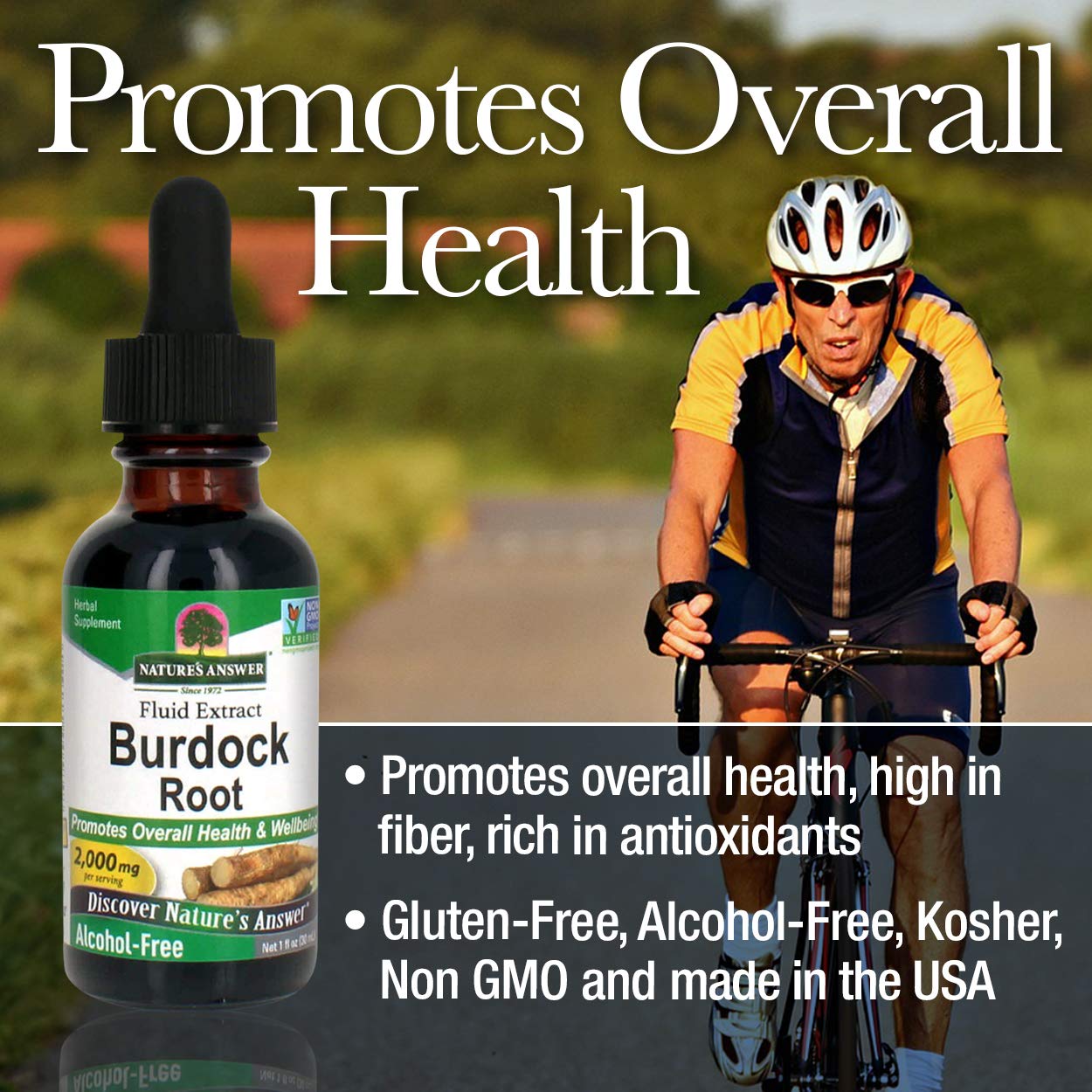 Nature's Answer Alcohol-Free Burdock Root 2000mg 1oz Extract | Herbal Supplement | Promotes Overall Wellbeing | Gluten-Free, Non