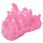 Rockcloud Healing Crystal Natural Titanium Coated Fuchsia Rock Quartz Cluster Geode Druzy Home Decoration Gemstone Specimen