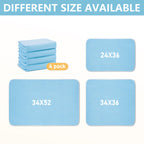 DAHAPYBOO Washable Underpads, 34x52 4 Pack Incontinence Bed Pads, Heavy Absorbency Reusable for Elderly, Kids, Adults and Pets,