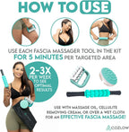 3-in-1 Fascia Roller Kit, Helps Reduce The Appearance of Cellulite, Helps Increase Circulation & Firms Skin, Fascia Massagers fo
