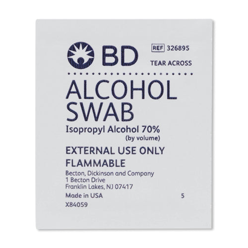BD Medical 326895 Alcohol Wipes, 70% Isopropyl Alcohol, Pack of 1200