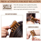 Moreinday Wooden Loc Comb - Scalp Massage, Gua Sha, Sandalwood Wood Head Massager for Hair Growth, Women and Men