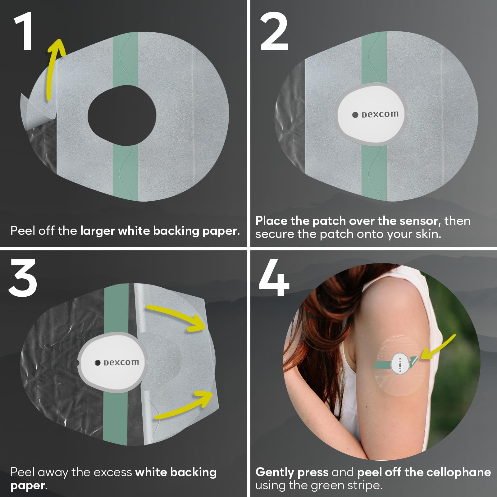 Adamson Dexcom G7 Over Patches Waterproof - 20 Clear Adhesive Patches - Transparent CGM Covers No Glue on Sensor - Strong Hold -