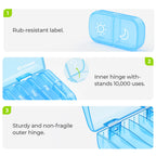 AUVON XL Weekly Pill Organizer 2 Times a Day, Pill Box 7 Day with One-Side Large Openings for Easy to Use, Blue AM PM Pill Case