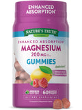 Magnesium Gummies | 200mg | 60 Count | Vegan, Non-GMO & Gluten Free Supplement | Enhanced Absorption Magnesium Citrate | by Natu