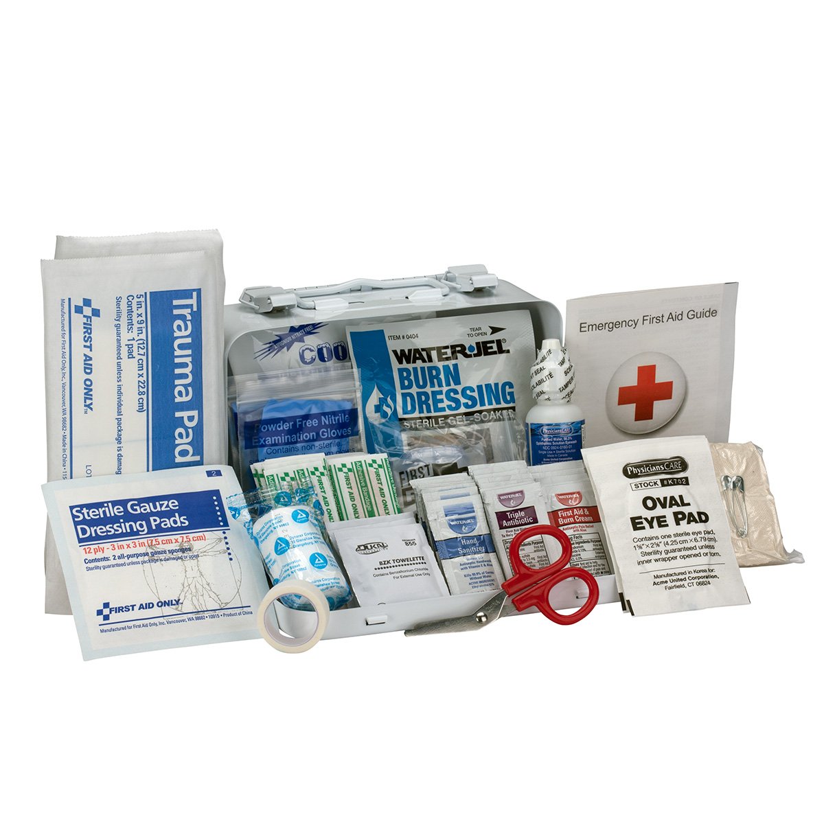 First Aid Only 90755 ANSI A 2015 and OSHA Compliant First Aid Kit, 10-Person Emergency First Aid Kit for Business, Home, Car, an