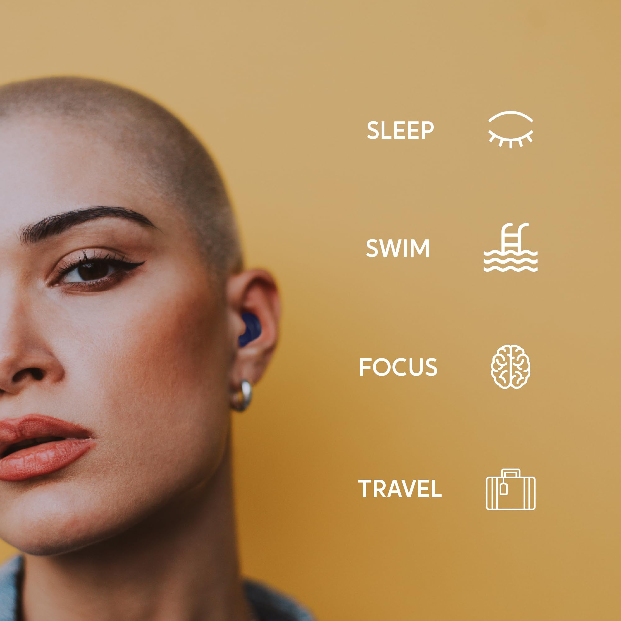 Silicone Ear Plugs for Sleeping by Soundbloc - 1 Year Supply (6 Pairs) - Custom Ear Plugs, Earplugs for Swimming, Soft Ear Plugs