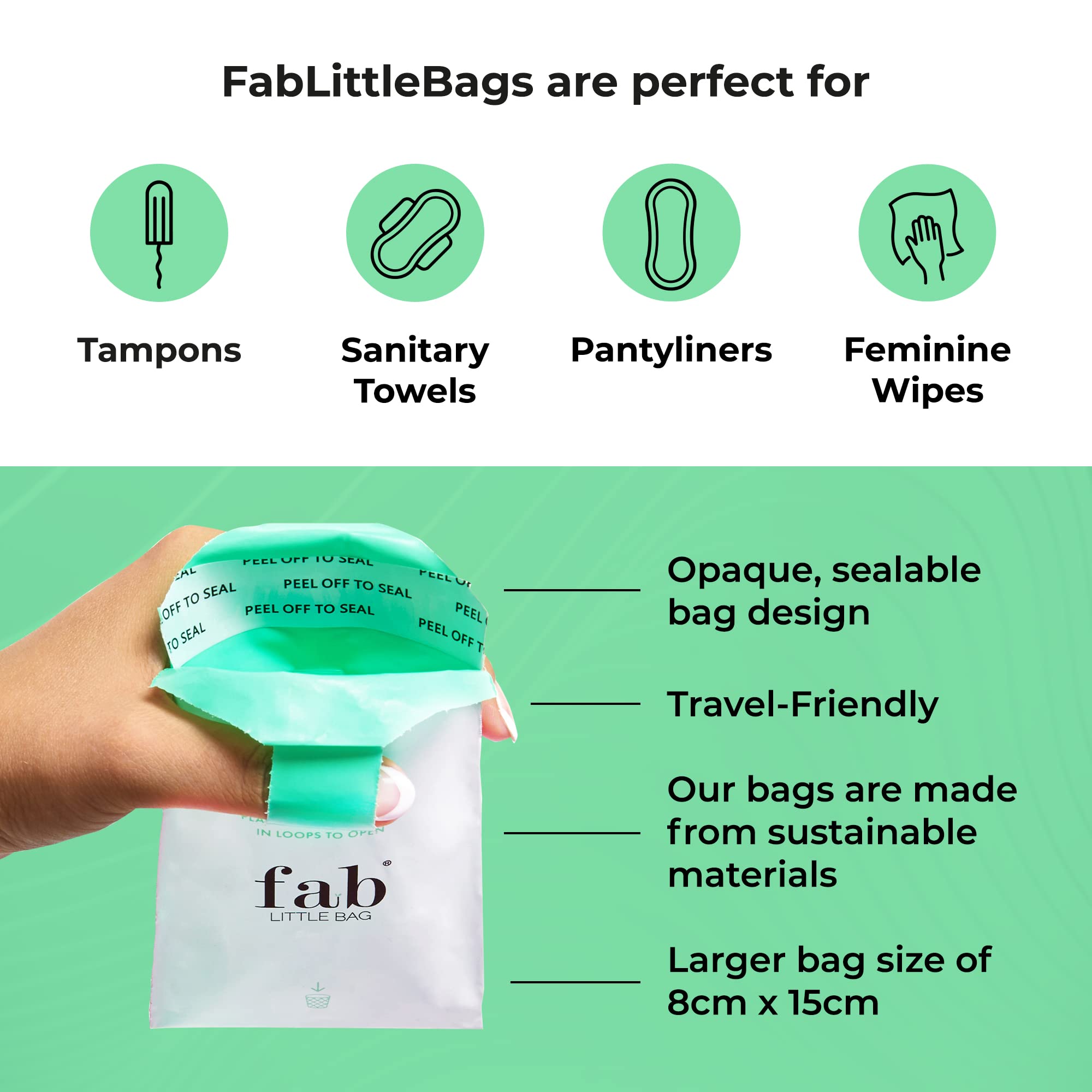 Fab Little Bag Starter Plus Pack - 45 Sanitary Disposal Bags Plus Recyclable Refill Pack for Out and About (45 Pack)