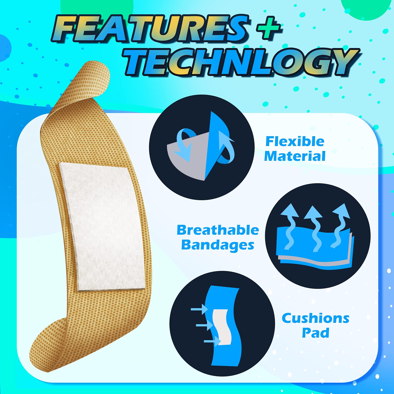 Nuanchu 100 Pieces Flexible Fabric Adhesive Bandages Assorted Bulk Fingertip Breathable Elastic Knuckle Bandages Prevent Infecti