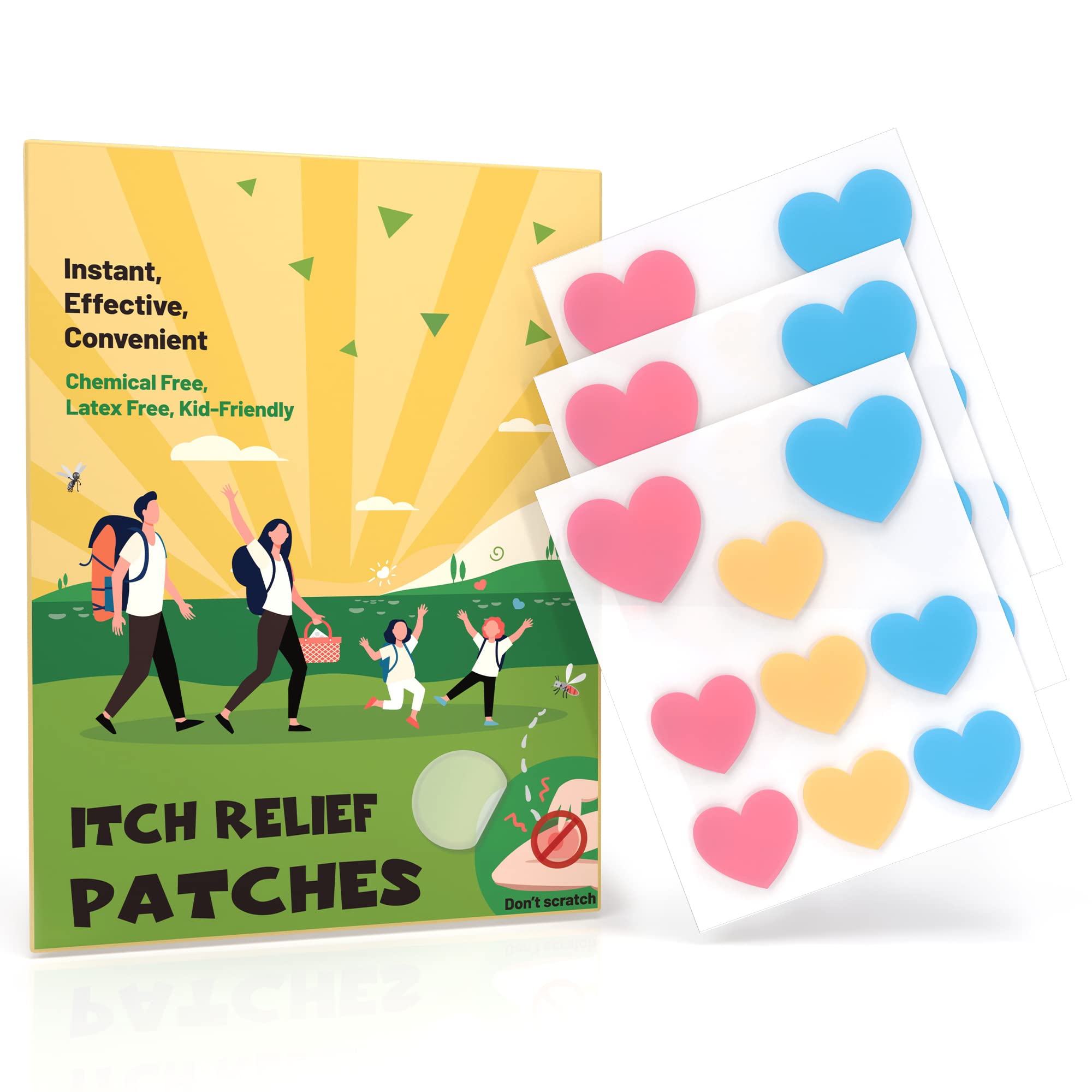 Istpch Itch Relief Patches for Kids, Natural Bite Itch Relief Stickers, Reduces Itch & Swell, Anti Itch After Sting Patches, Bit