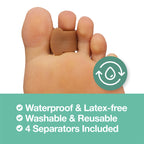 ZenToes Gel Toe Separators for Overlapping Toes, Bunions, Big Toe Alignment, Corrector and Spacer - 4 Pack (Honey)