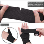 BQTQ 50 Rolls Self Adhesive Bandage Wrap Black Bandage Tape Self Adherent Wrap 2 inch Bandages Self Adhesive Wraps Stretch Banda