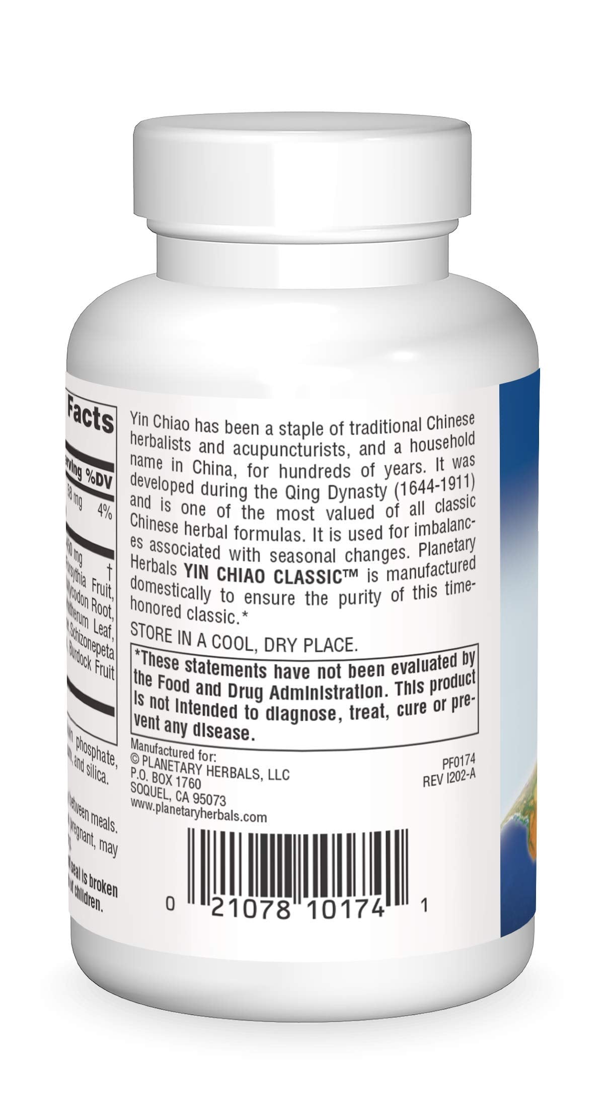 Planetary Herbals Yin Chiao Classic 450 mg Immune Formulas for Seasonal Support -120 Tablets