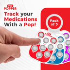 Pill Popper Medication Tracker, Daily Pill Reminder, Small and Portable Memory Aid with Buttons, Attaches to Pill Container, Tra