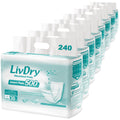 LivDry Incontinence Pad Insert Long Length, Protection for Men and Women, Extra Absorbency with Odor Control (240 Count)