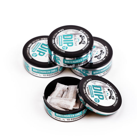 TeaZA Energy Pouches, Tobacco Free Nicotine Free Smokeless Alternative Snuff & Energy Dip Chewing Tobacco Alternative Healthy Di
