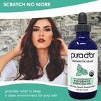 PURA DOR Organic Peppermint Essential Oil (4oz with Glass Dropper) 100% Pure & Natural Therapeutic Grade - Hair, Body, Skin, Ar