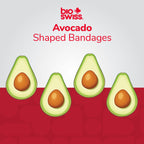 BioSwiss Bandages, Avocado Shaped Self Adhesive Bandages, Latex Free Sterile Wound Care, Fun First Aid Kit Supplies for Kids, 50