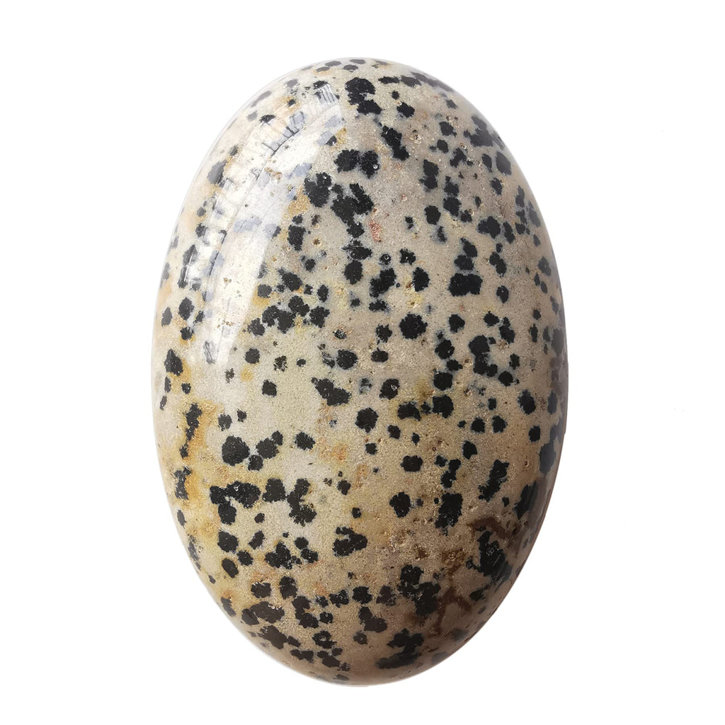 Loveliome Natural Dalmation Jasper Oval Polished Worry Stones, Healing Crystal Indoor Fountain Stones Massage Energy Anxiety Rel