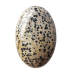 Loveliome Natural Dalmation Jasper Oval Polished Worry Stones, Healing Crystal Indoor Fountain Stones Massage Energy Anxiety Rel