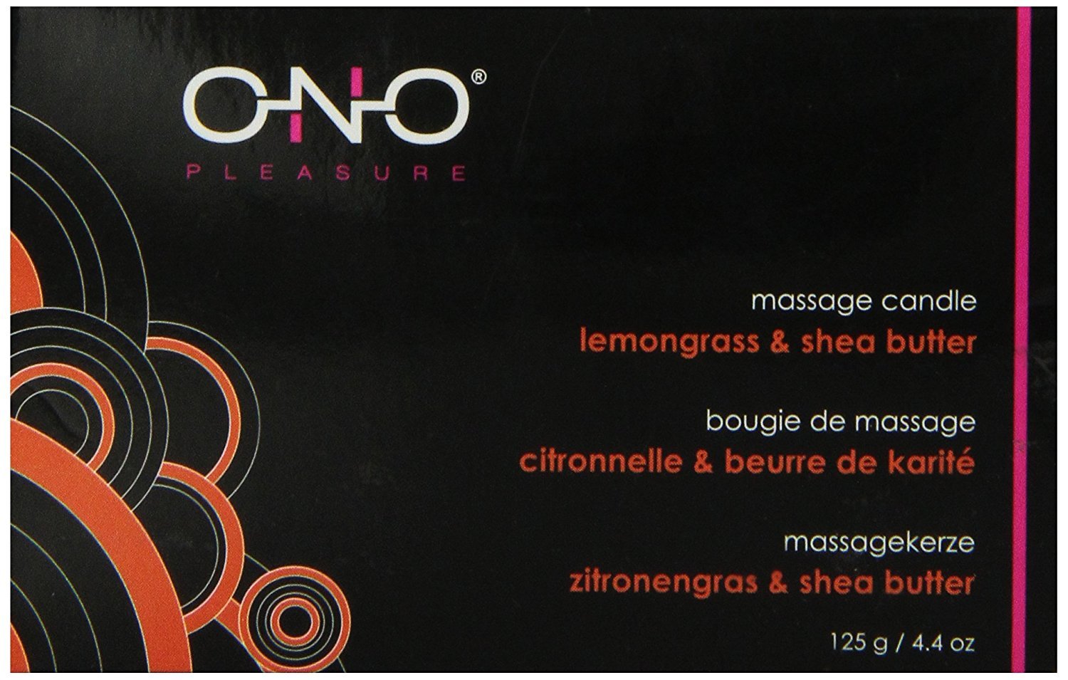ONO Pleasure Massage Candle, Lemongrass & Shea Butter, 4.4-Ounce