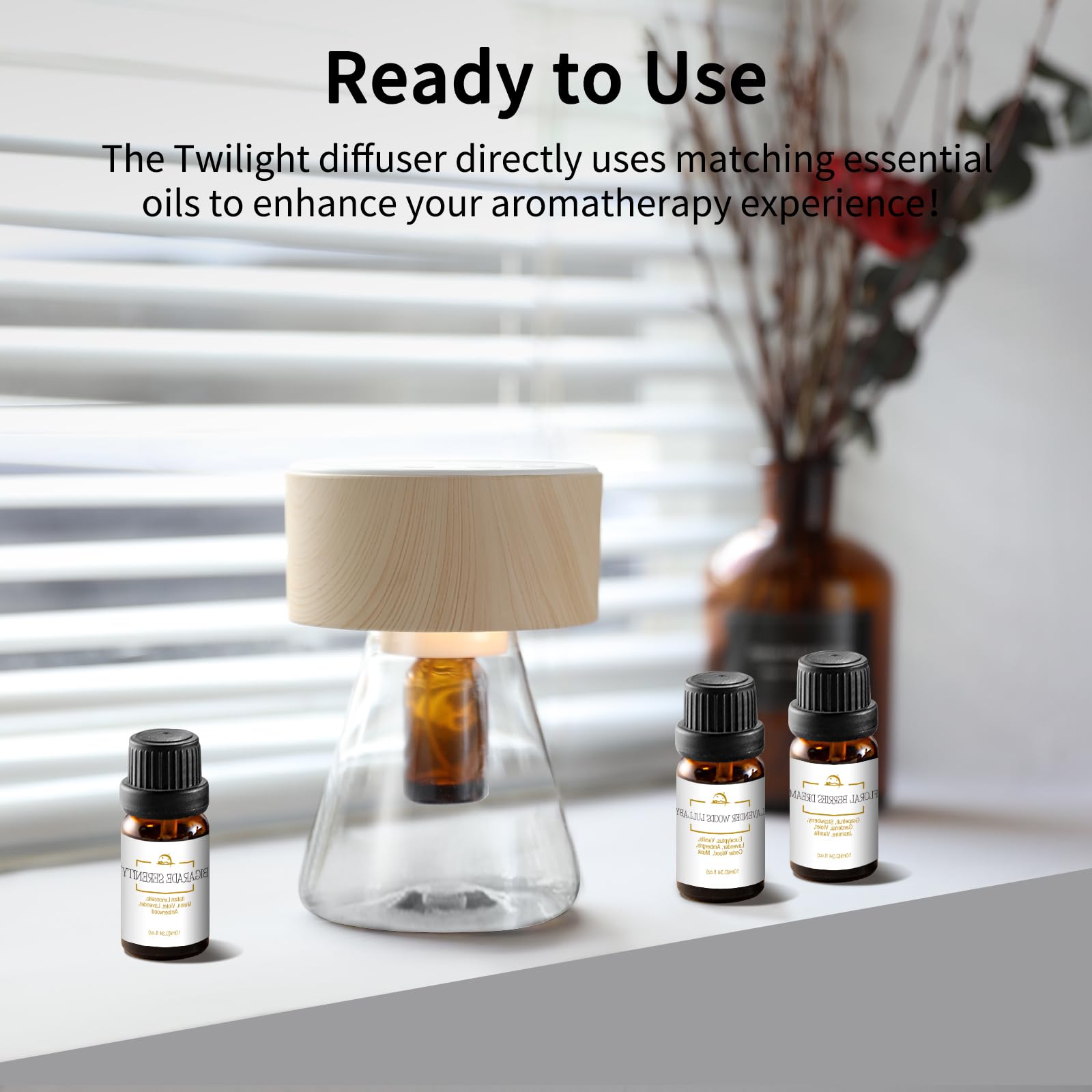 LOXIM Twilight Aromatherapy Diffuser with Sweet Dreamscape Essential Oil Blends, Atomizing Technology Diffuser with Essential Oi