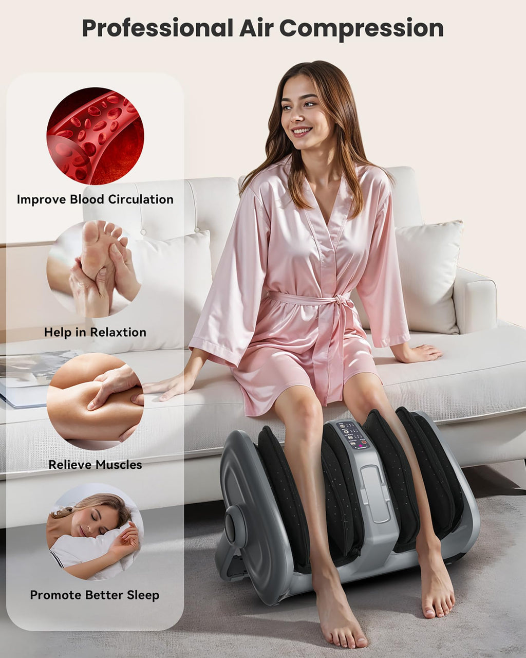 Snailax Shiatsu Foot Massager with Heat, Foot Calf Massager for Plantar Fasciitis, Deep Kneading Rolling Compression, Leg Massag