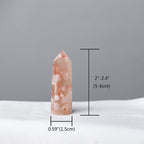 Runyangshi Natural Healing Crystals Cherry Blossom Agate Wands 2-2.4 Cherry Agate Single Point Healing Crystal Tower 6 Faceted R