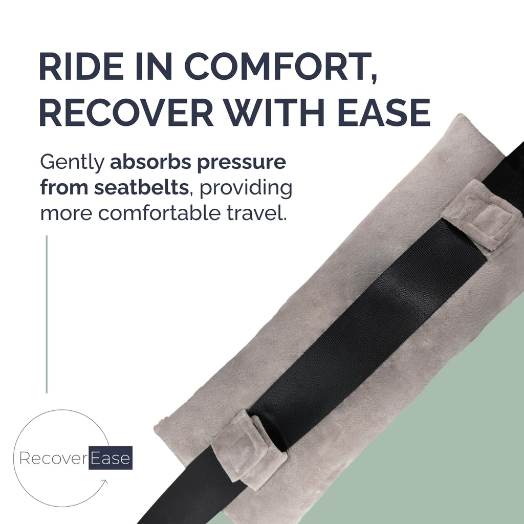 RecoverEase Heal Better Kit - Post Surgery Recovery Gift Set for Mastectomy Healing with Drain Pouch, Pressure Relief Seatbelt P