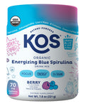 KOS Energizing Blue Spirulina Blend - USDA Certified Organic - B Vitamins, Ashwagandha, Ginseng, Adaptogens, Biotin - Vegan Pre 