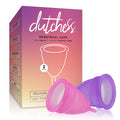 Dutchess Large Menstrual Period Cups for Women + Storage Pouch, Pack of 2 Pink & Purple Soft Medical-Grade Silicone Reusable Fem