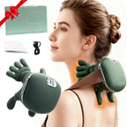 Siasoo Heated Neck Massager-Wireless Portable Shiatsu Neck and Shoulder Deep Tissue 4D Kneading Massage Pillow, Simulated Human 