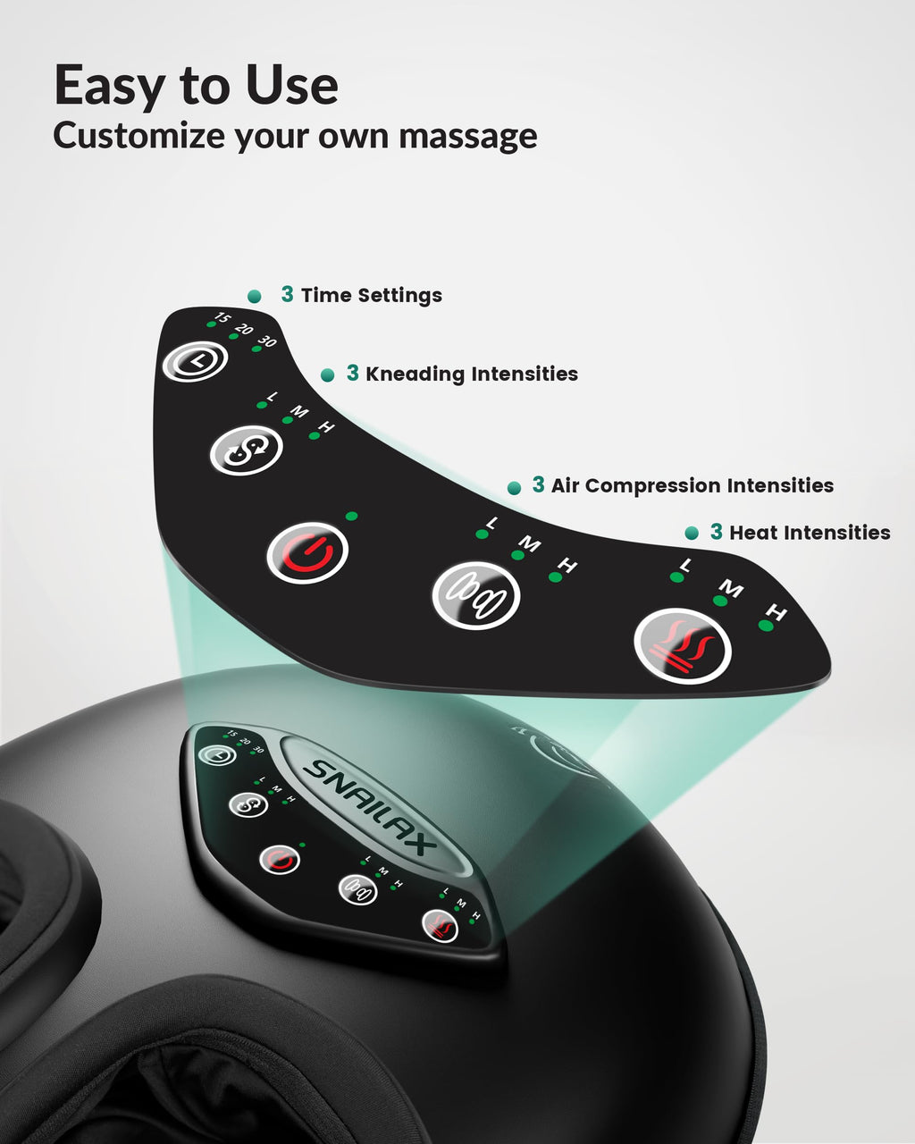 Snailax Shiatsu Foot Massager with Heat, Rolling Compression Feet Massager Machine for Plantar Fasciitis Neuropathy, Gifts for H