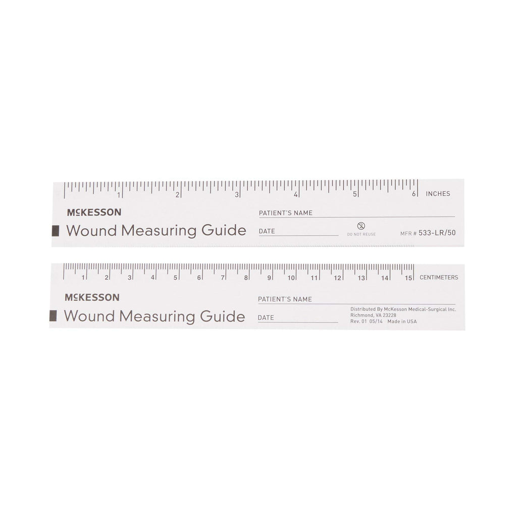 McKesson Wound Measuring Guide Ruler, Non-Sterile, Paper, 6 in, 50 count
