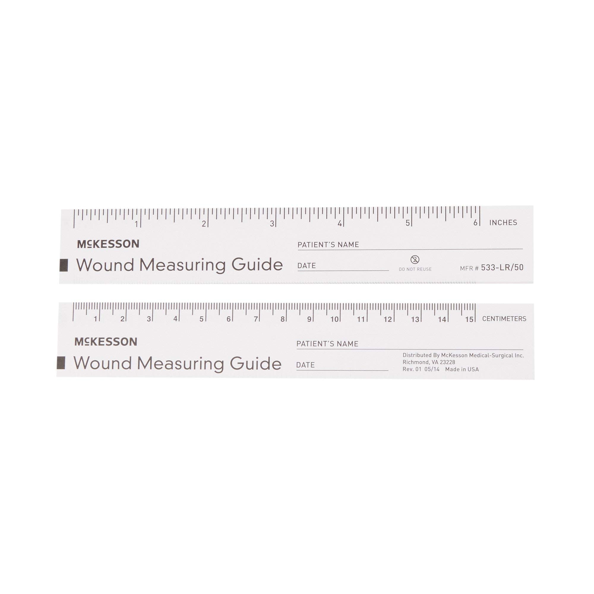 McKesson Wound Measuring Guide Ruler, Non-Sterile, Paper, 6 in, 50 count