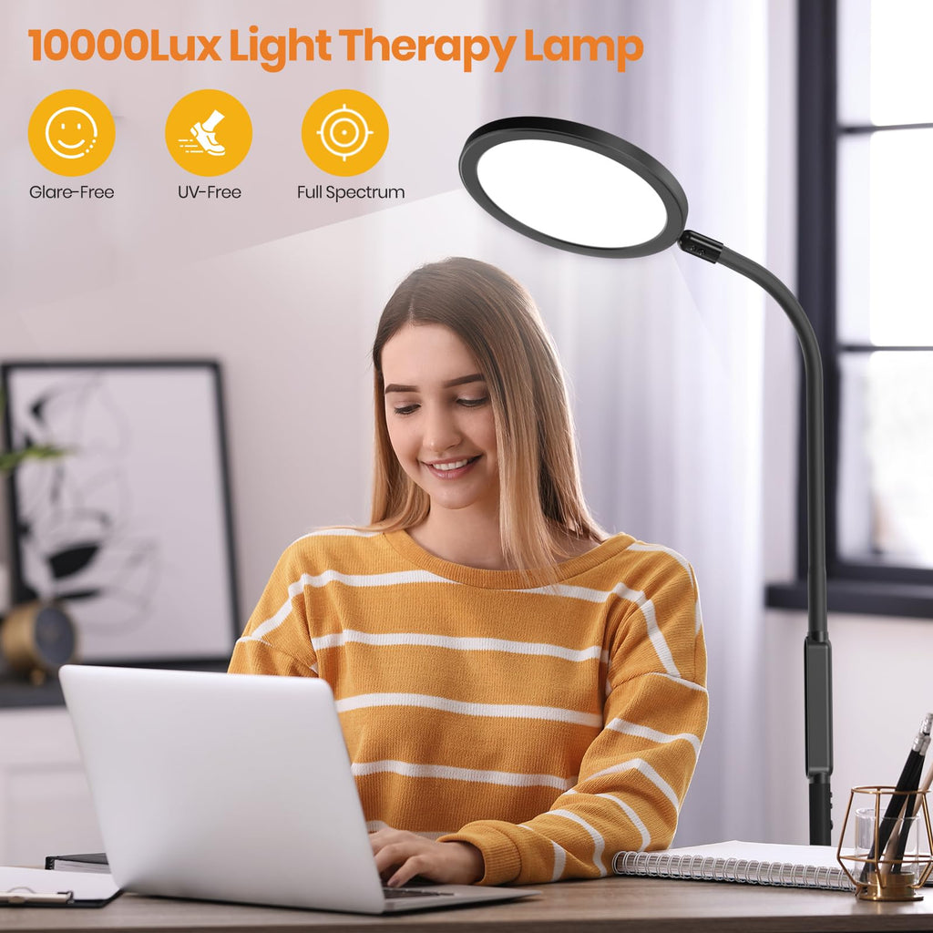 LASTAR LED Desk Lamp with Clamp, Remote Control & Touch, Desk Lamp for Home Office 5 Brightness/4 Colors/4 Timer/Memory/ 360 Fle