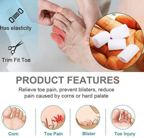 Mcvcoyh Pinky Toe Protectors 10 Pack Small Toe Caps, Gel Toe Sleeves Great for Little Toe Blisters for Corns Remover, Callus Cus
