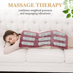 Weighted Heating Pad with Massager Electric Heating Pad for Back with Massaging Vibration, 3 Heating Levels & 3 Massage Types, X