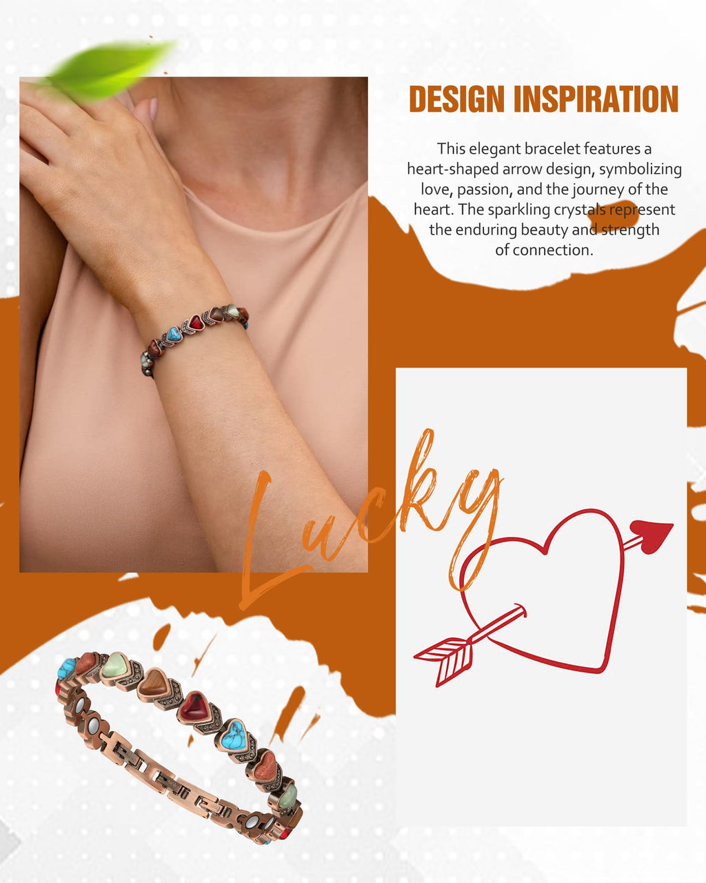Jecanori Copper Bracelets for Women, Effective Magnetic Bracelets for Women with 3800 Gauss Ultra Magnets and Sizing Tool