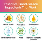 vH essentials Feminine Cleansing Wipes, 32 ct. 4 pk - pH Balanced, Prebiotics, Tea Tree & Aloe, Soothing Witch Hazel, Odor-Block