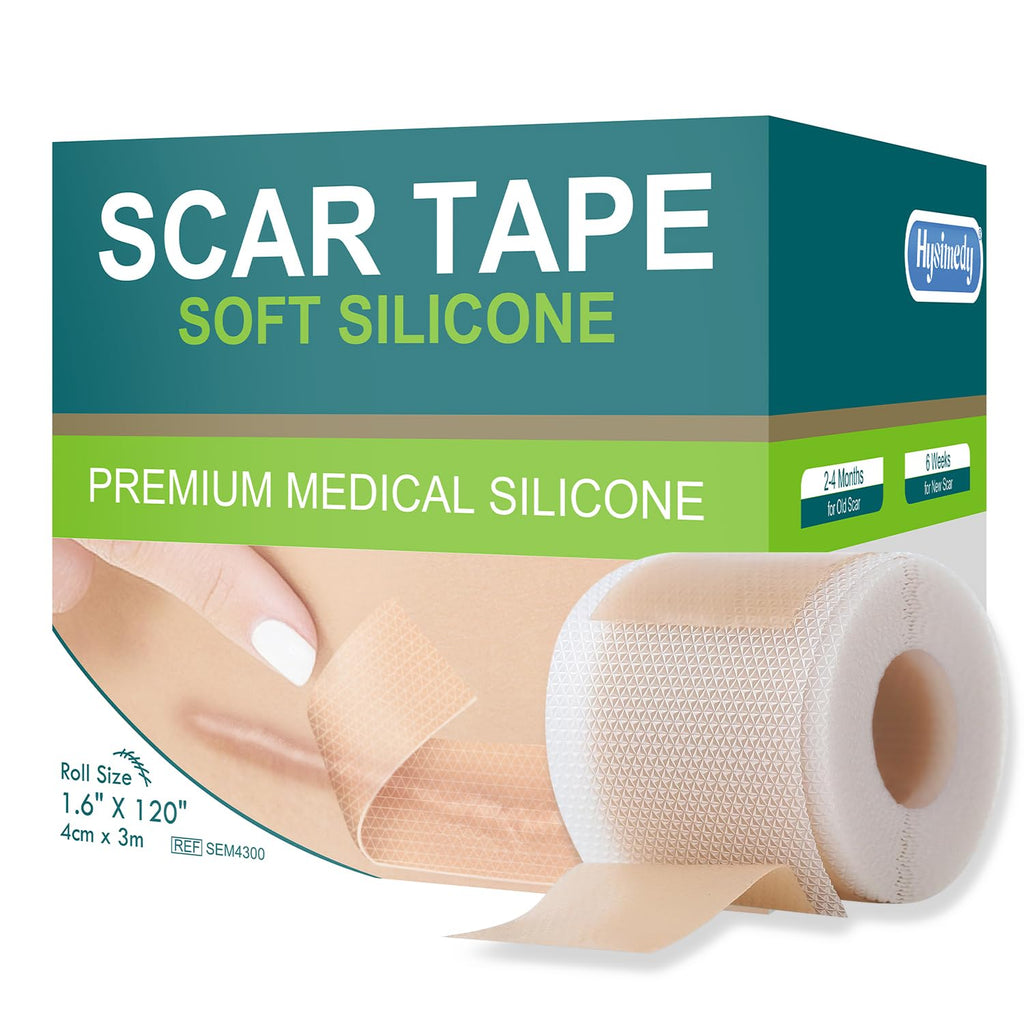 Medical Grade Silicone Scar Tape for Surgical Scars (1.6'' x 120'' - 3M) Professional Silicone Scar Sheets Scar Treatment for Fa