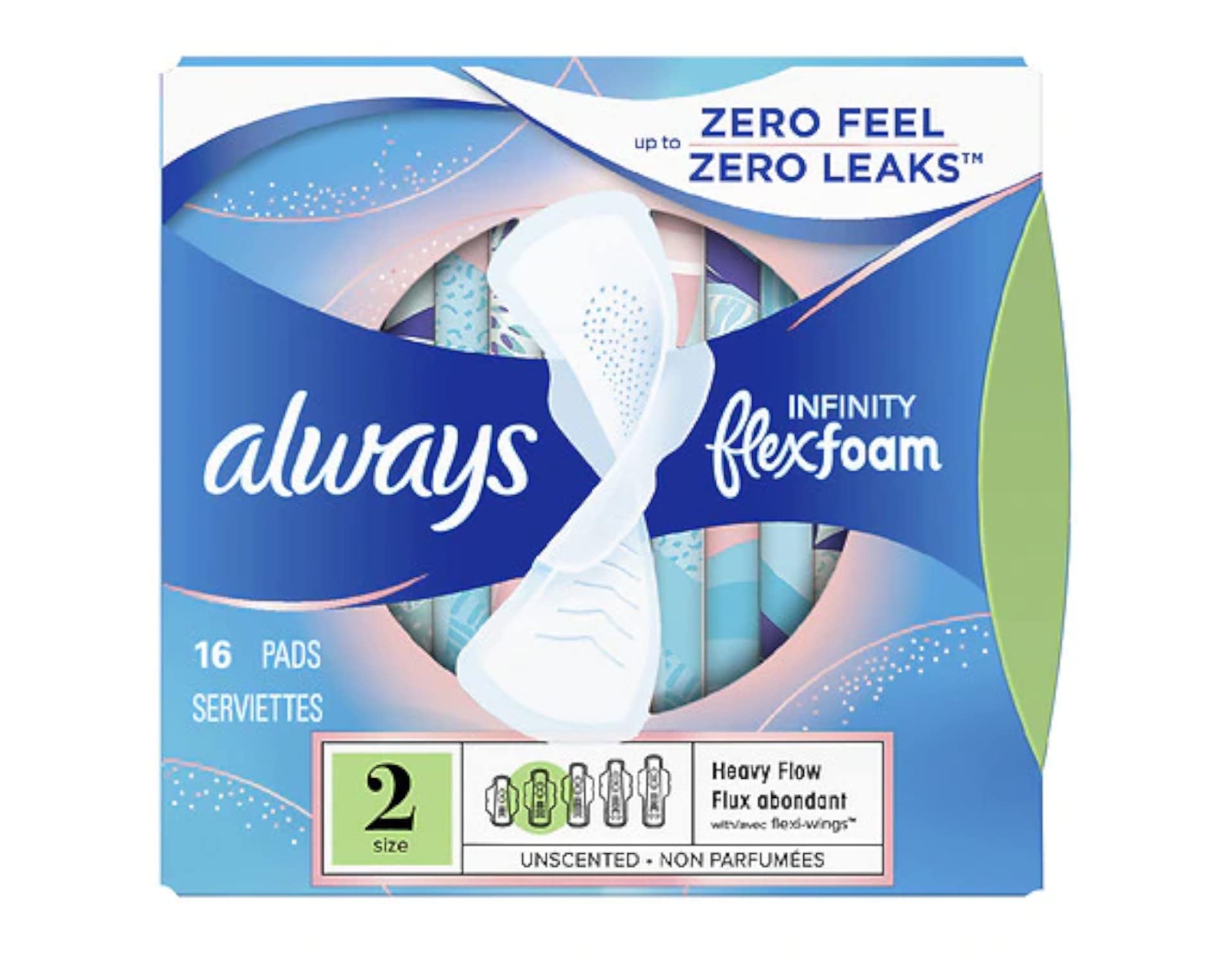 Always Infinity Unscented Wings Heavy Flow 16 Count (Pack of 4)