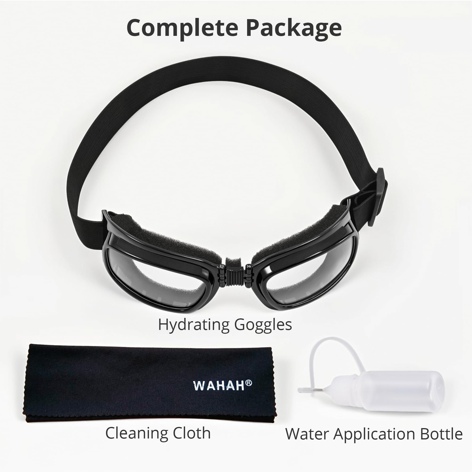 WAHAH 3D Dry Eye Relief Glasses with Moisture Pads and Comfortable Soft Cushion - Hydrating Silicone Dry Eye Masks with Hydratin