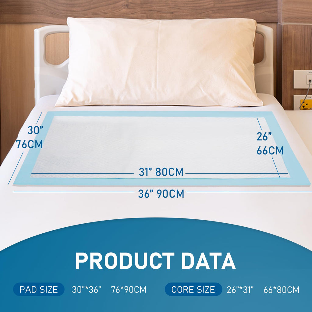 100 Count Bed Pads 30X 36 Disposable Underpads Extra Large Thicker Underpad, Pee Pads for Adult