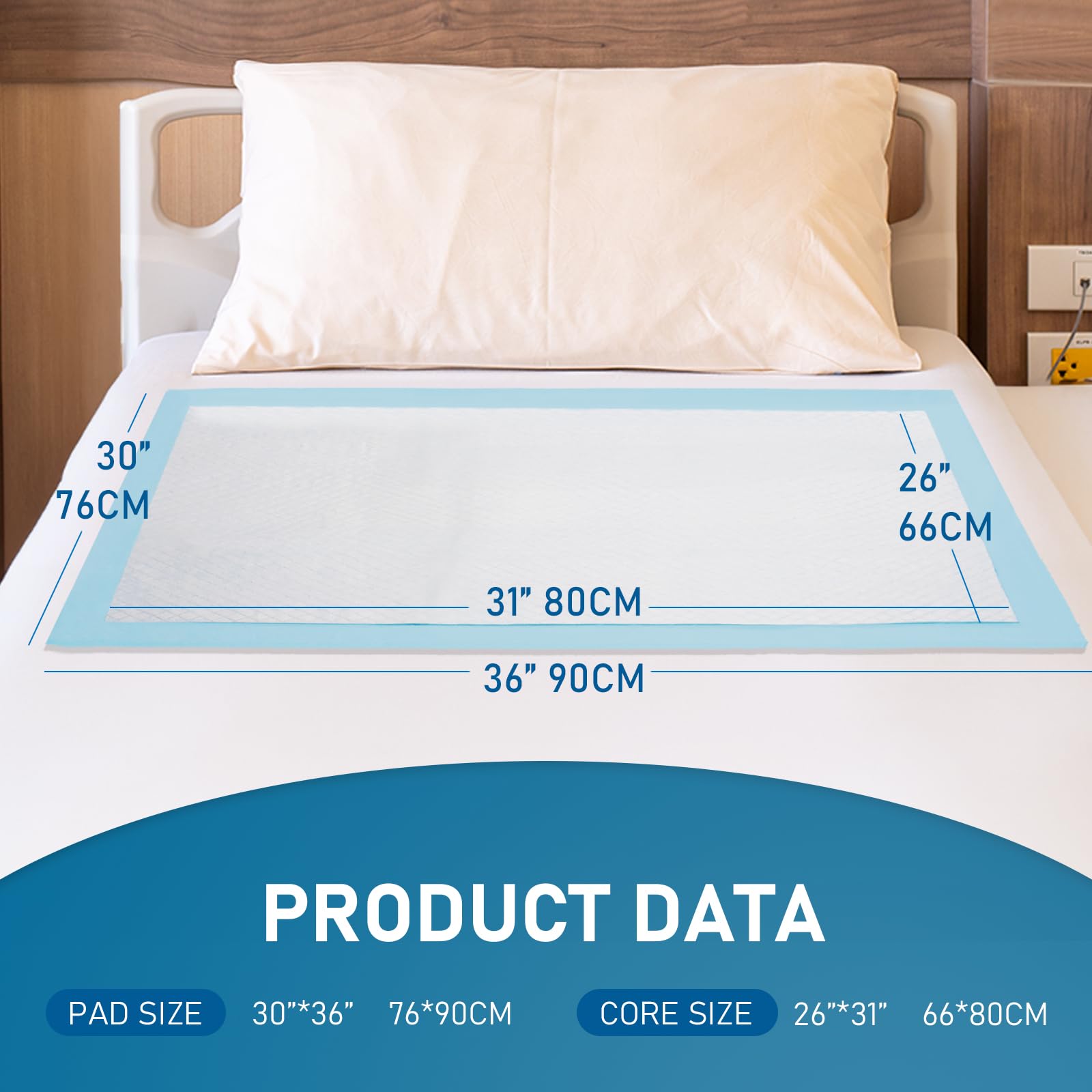 100 Count Bed Pads 30X 36 Disposable Underpads Extra Large Thicker Underpad, Pee Pads for Adult