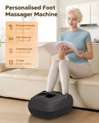 Shiatsu Foot Massager Machine with Heat, Deep Kneading, 2025 Upgrade Electric Foot Massager for Plantar Fasciitis, Neuropathy, D